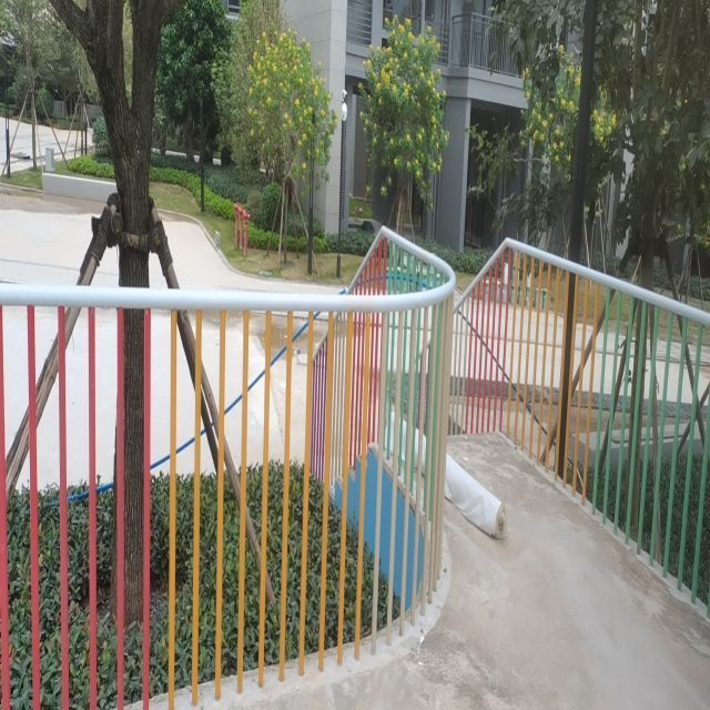 Factory Customized Outdoor Stair Rail Playground Colorful Railings Metal Fence