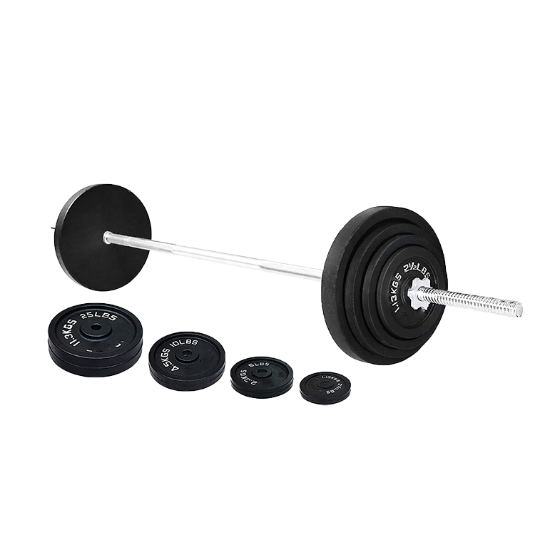 High Quality Adjustable Cast Iron Standard Weight Plates Weightlifting Barbell with Star Locks