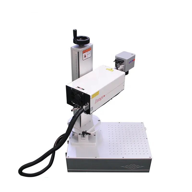 Mini galvo scanner align system all in one 20W 30W 50W raycus max fiber laser nameplate Marking machine