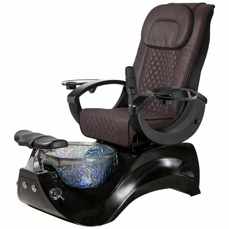 Siman Pedicure Chair Dedicated Spa Club with Massage and Independent Bath Tub Black Luxury Beauty Salon FRP Heating Tub