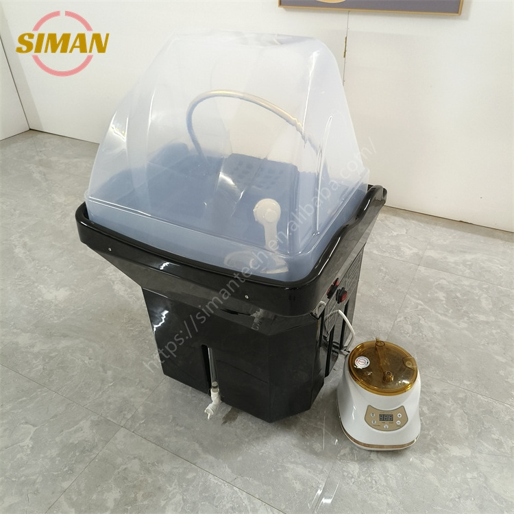 Siman portable shampoo sink with heater and 60L water storage tank no plumbing barbershop spa salon modern black hair wash unit