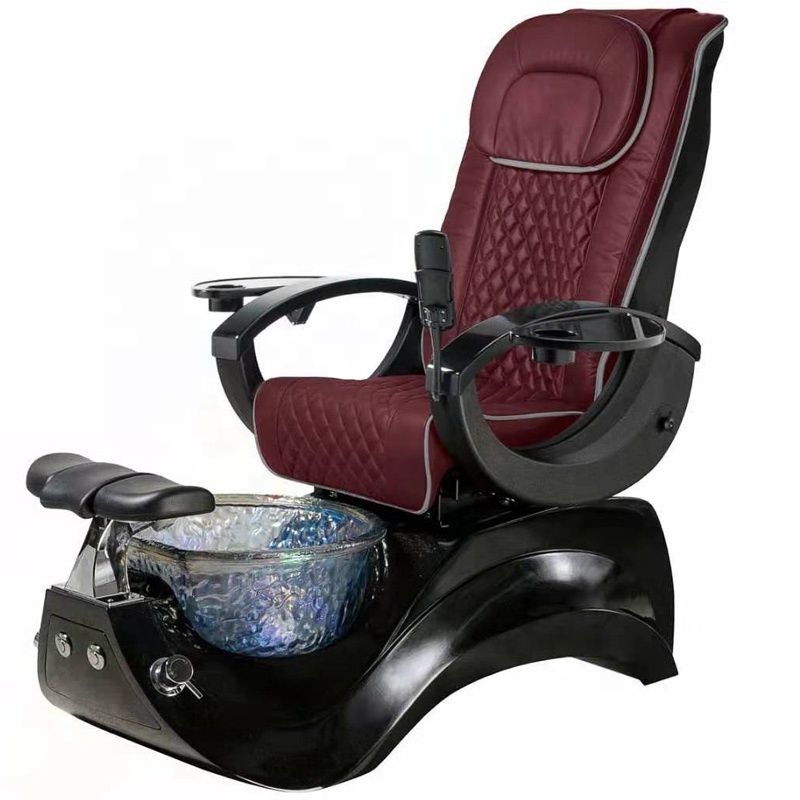 Siman Pedicure Chair Dedicated Spa Club with Massage and Independent Bath Tub Black Luxury Beauty Salon FRP Heating Tub