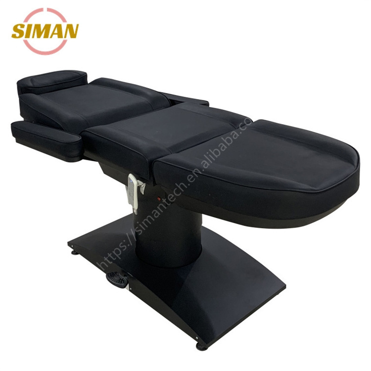 Siman All black electric beauty bed modern 4 motors reclining professional durable massage table factory direct hot selling