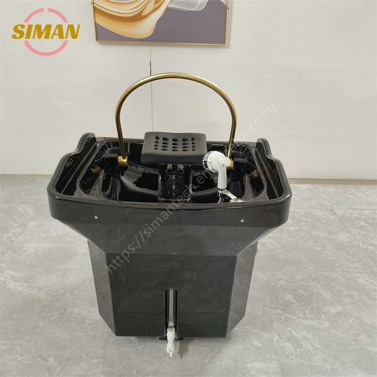 Siman new acrylic shampoo bowl with water circulation and steamer light therapy high quality hair wash tank spa salon equipment