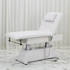 Siman luxury massage table electric beauty facial chair 3 motors hot sale lash bed with curved mattress topper diamond buttons