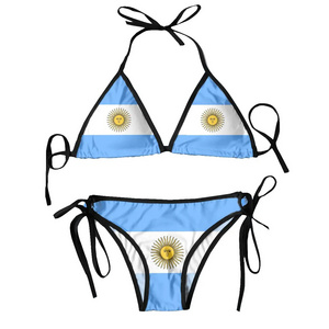 New Design Sexy Adult Slingshot Bikini Brazilian Flag Design Custom Pattern Lady Young Girl Sexy Bikini Hot Xxx