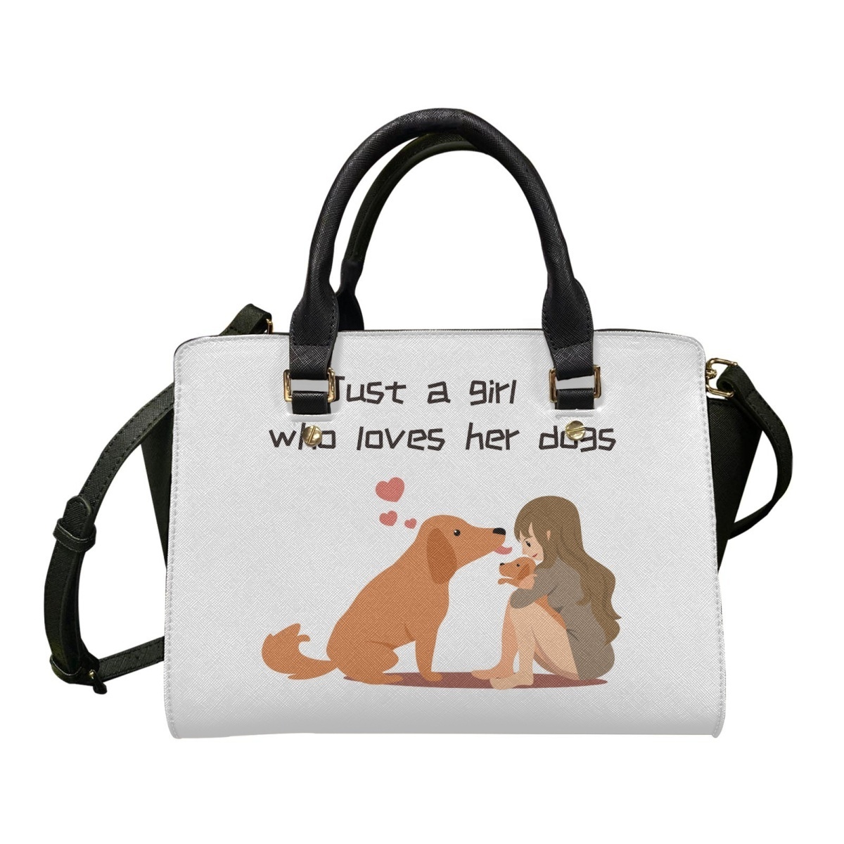 Hot Single Shoulder Women Bag New Tide Fashion PU Ladies Handbag Cute Crossbody Cats And Dogs Pattern Handbag