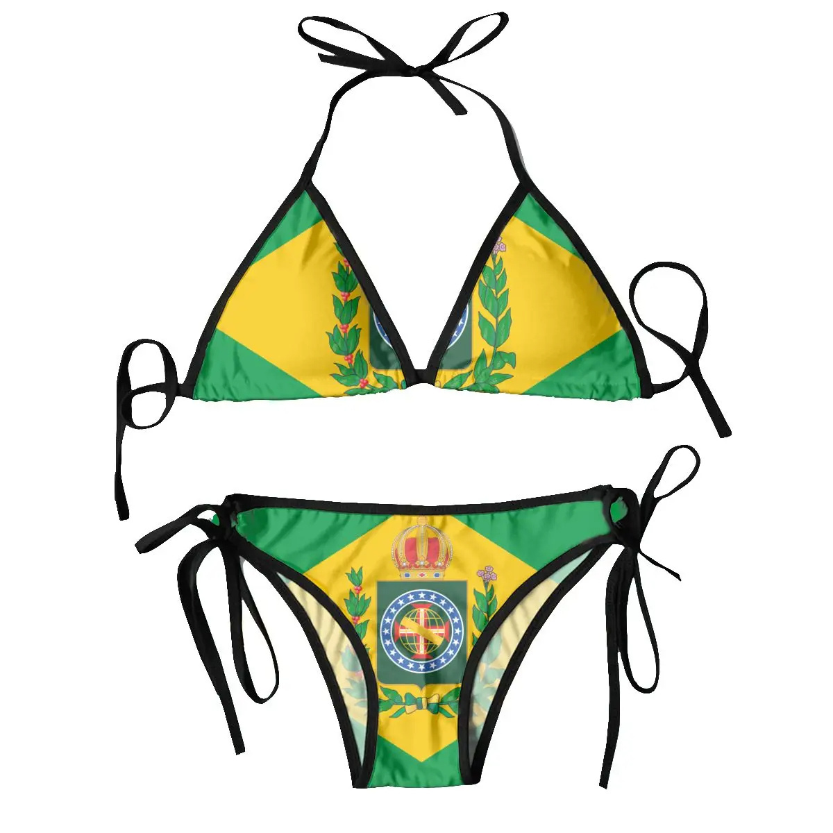 New Design Sexy Adult Slingshot Bikini Brazilian Flag Design Custom Pattern Lady Young Girl Sexy Bikini Hot Xxx