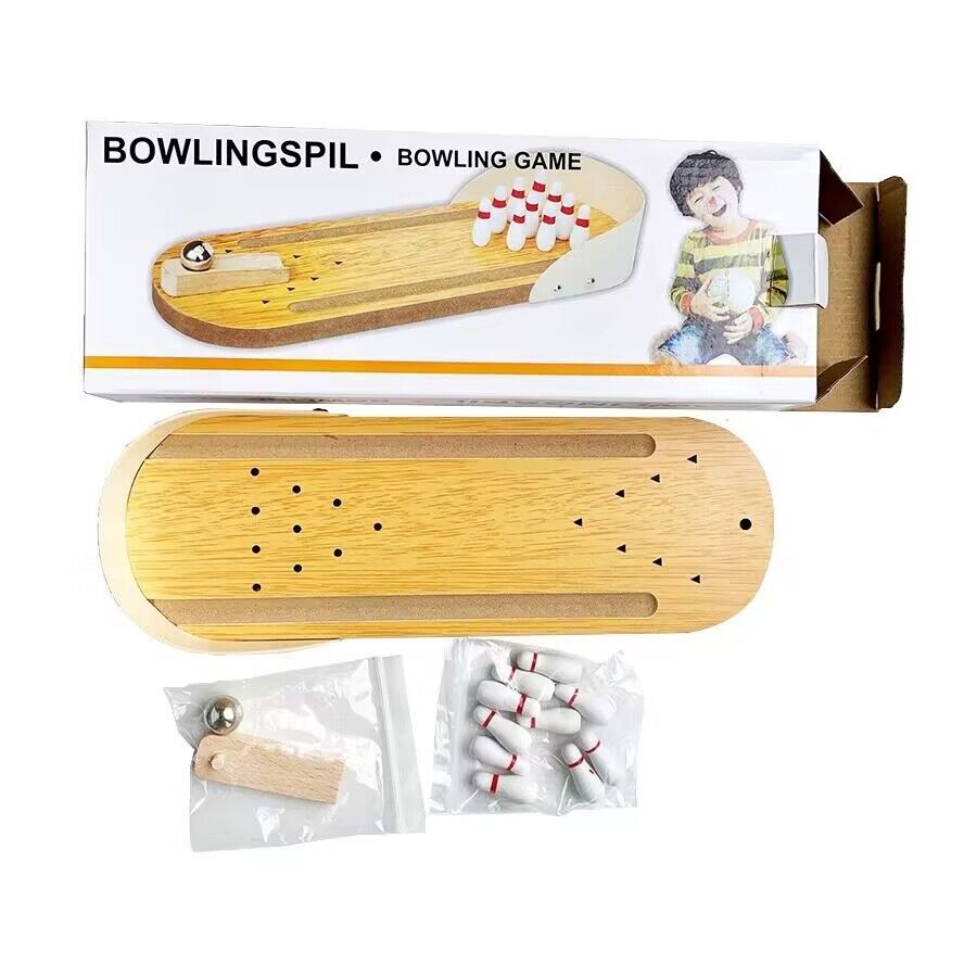 Indoor Wooden Mini Bowling Game Set For Kids Adults bowling arcade game