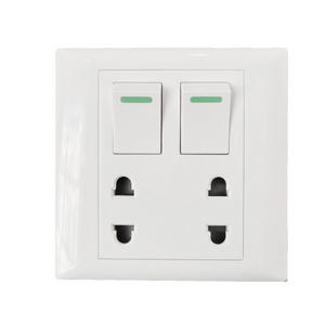 Cambodia  4 gang 1 way switch  2 sockets 4 holes light electrical switch socket wall