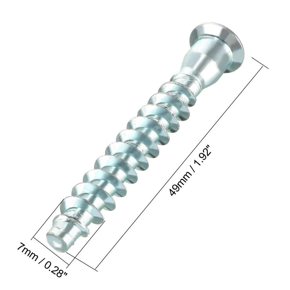 Blue and white zinc hexagonal cabinet screws cross recessed straight repair screws, wooden tooth furniture screws