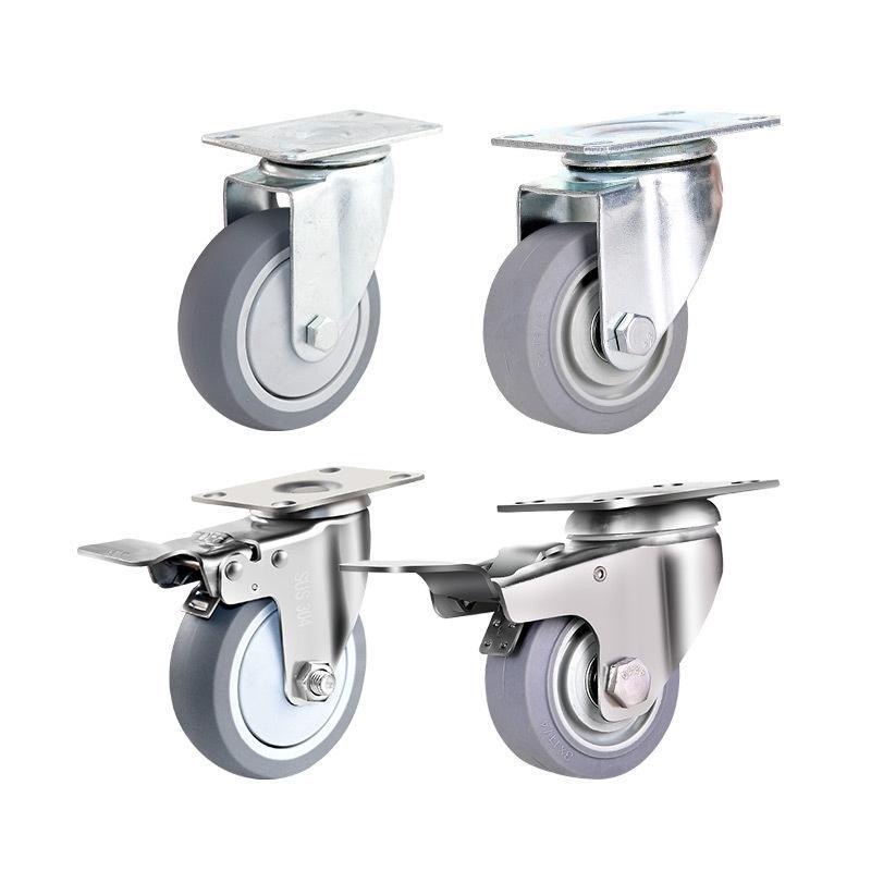 JN Lightweight 2-inch 2.5-inch universal wheels, stainless steel casters, black silent furniture wheels