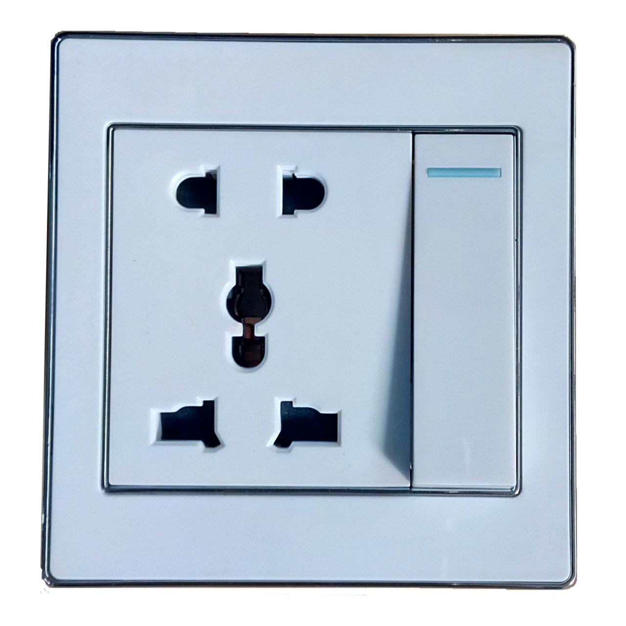 JN Electroplated frame one open three plug multi-function socket with light PC panel wall switch socket