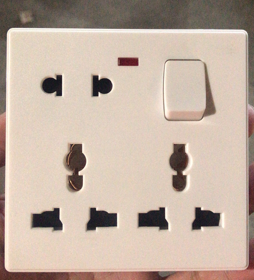 Bangladesh 8pins Wall Switch Socket 1 gang switch 6 pin universal socket 13A