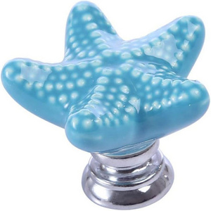 Starfish Drawer Knobs Coastal Kitchen Cabinet Knos Beach Knob Dresser Ceramic Pulls Handles JK