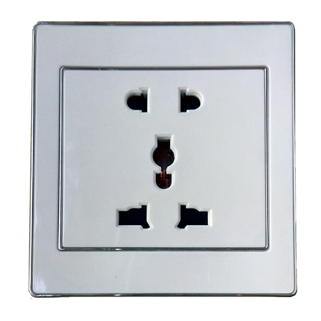 JN Electroplated frame one open three plug multi-function socket with light PC panel wall switch socket