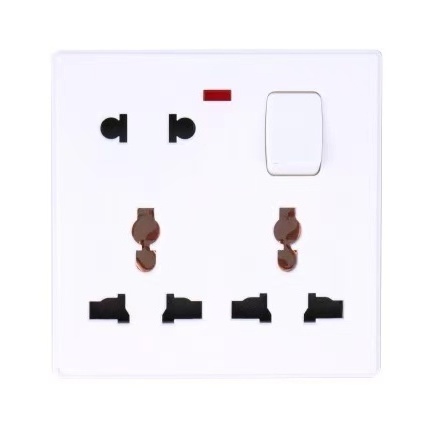 Bangladesh 8pins Wall Switch Socket 1 gang switch 6 pin universal socket 13A