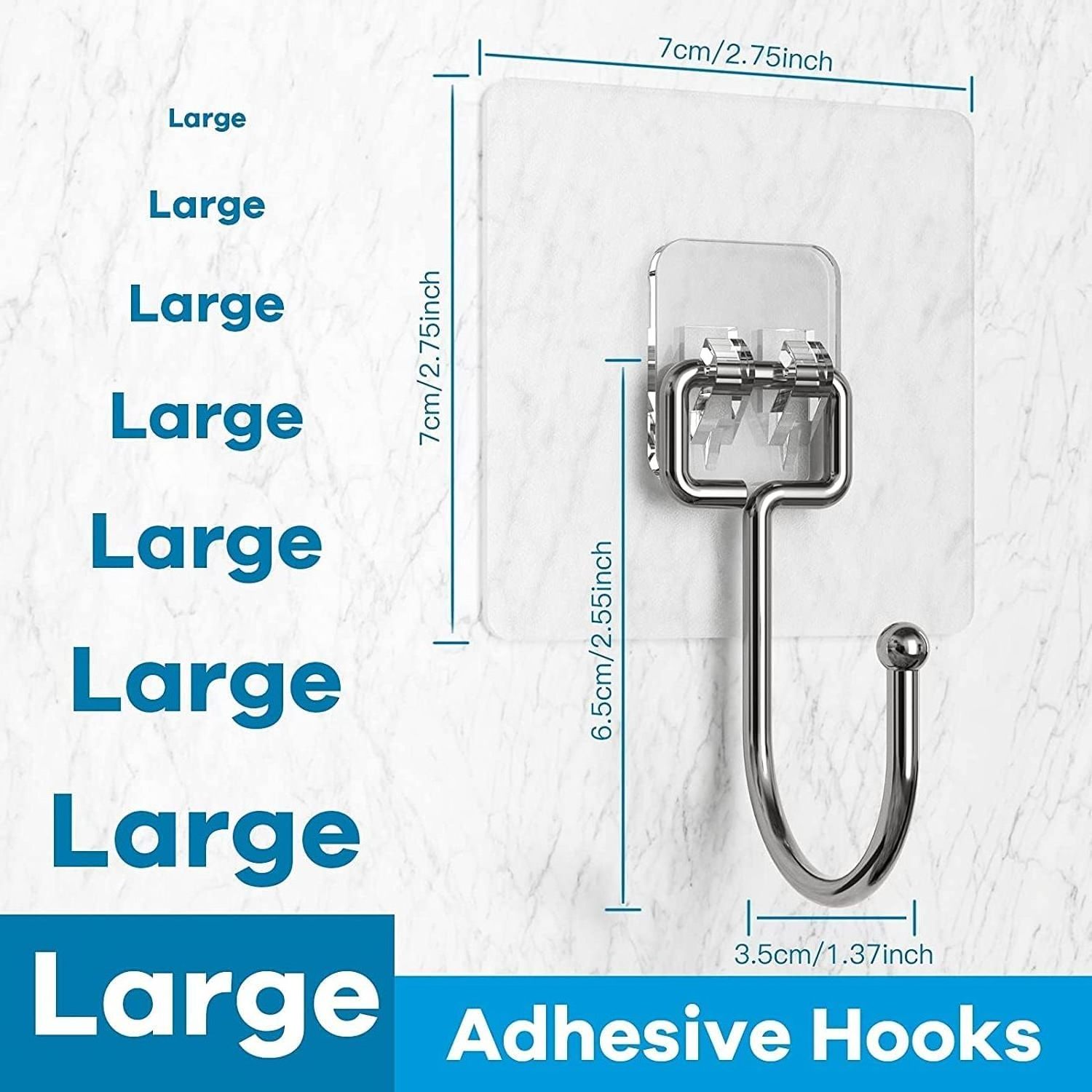 Kitchen Adhesive Hooks Hanging Multifunctional Heavy Duty Hooks Waterproof Transparent Wall Hooks JK