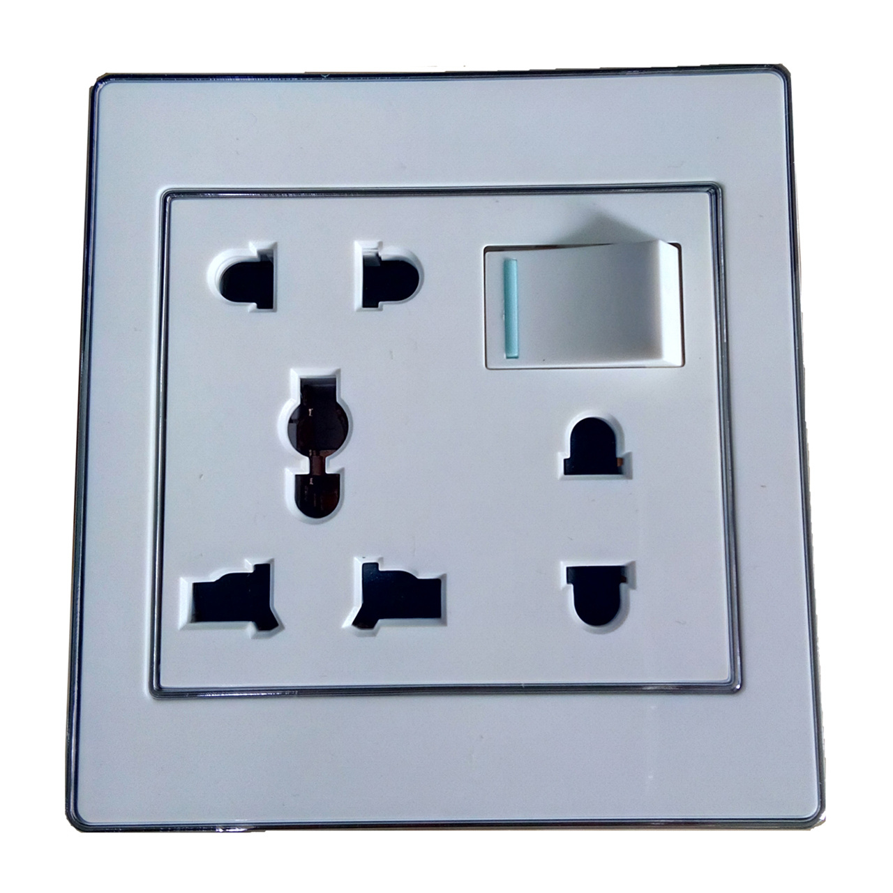 JN Electroplated frame one open three plug multi-function socket with light PC panel wall switch socket