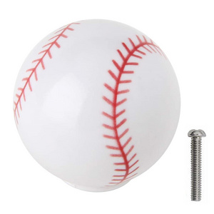 Baseball Cabinet Drawer Door Knobs Handles Boy Child Dresser Drawer Pulls Desk Handles Sports Nursery Home Bath Decor JK