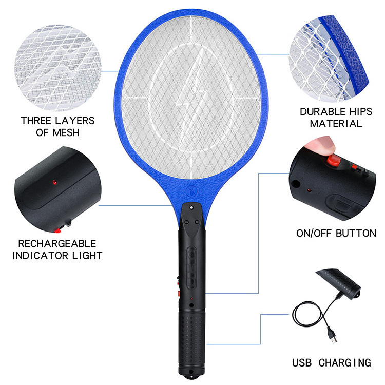 Battery Charging Indoor Electric Fly Mosquito Swatter Rechargeable Anti Mosquito Racket Zapper Mosquito Bat JK