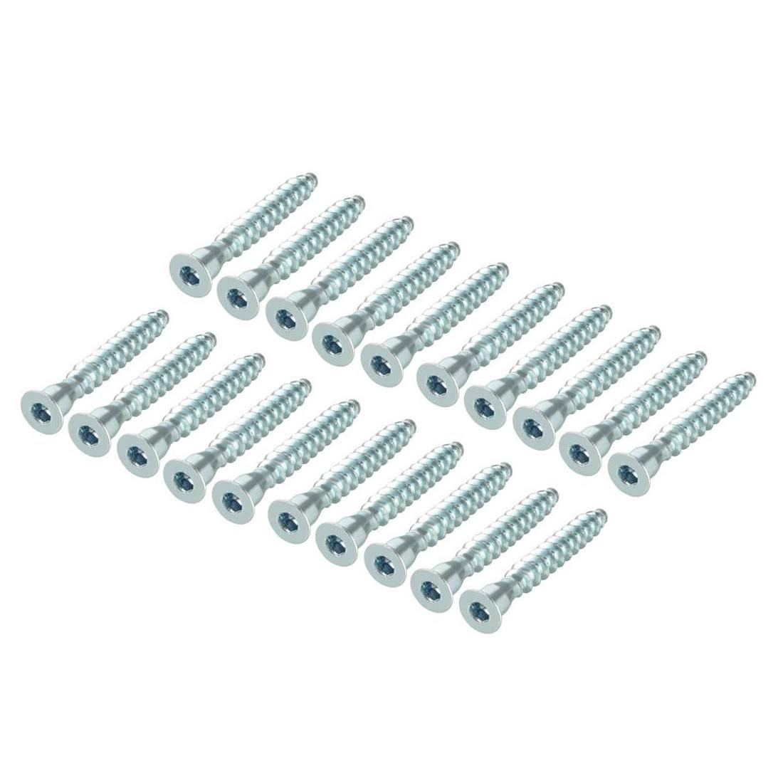 Blue and white zinc hexagonal cabinet screws cross recessed straight repair screws, wooden tooth furniture screws