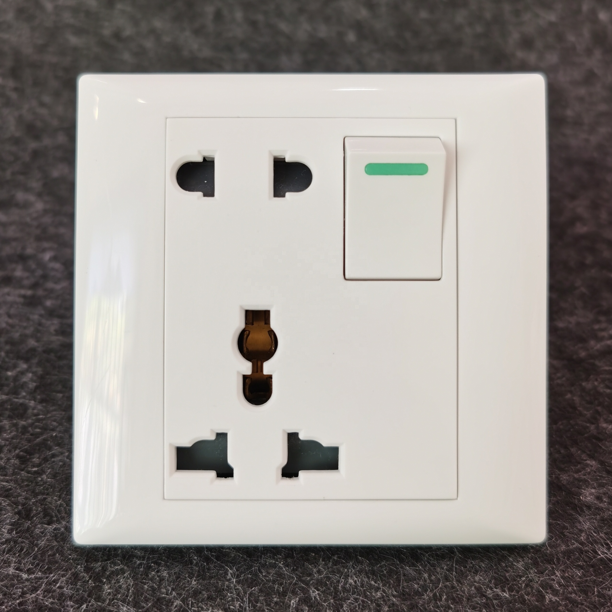 Cambodia  Electrical wall switches and sockets waterproof 2 gang switch and 4 pin sockets