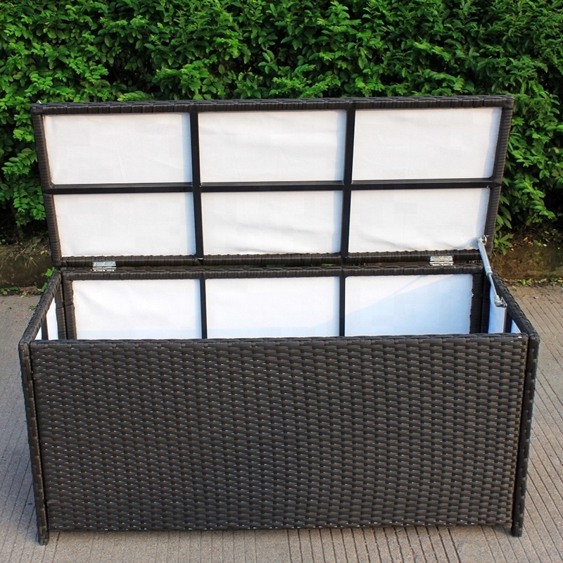 wicker PE rattan storage bench and ottoman