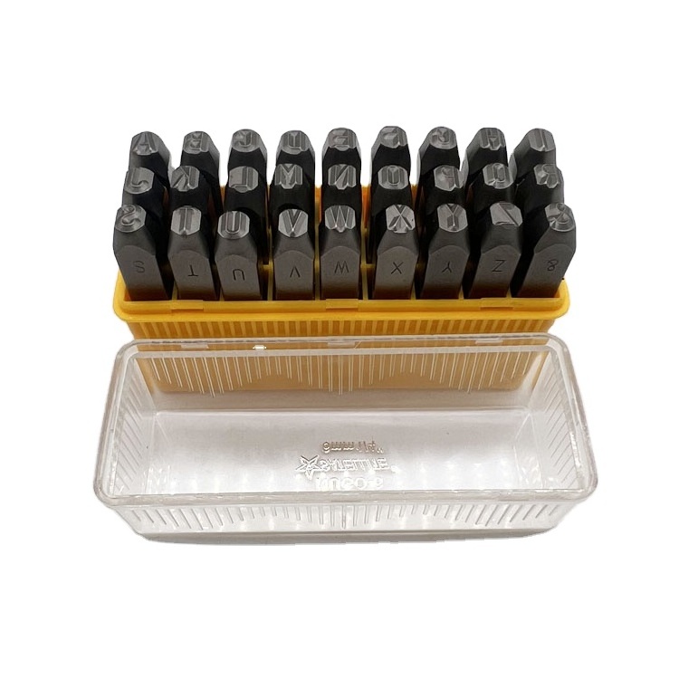 61827-6A 1/4 (6mm) 27pcs Upper Case Letter Punch Set Perfect for Imprinting Metal, Plastic, Wood, Leather ( A-Z & )