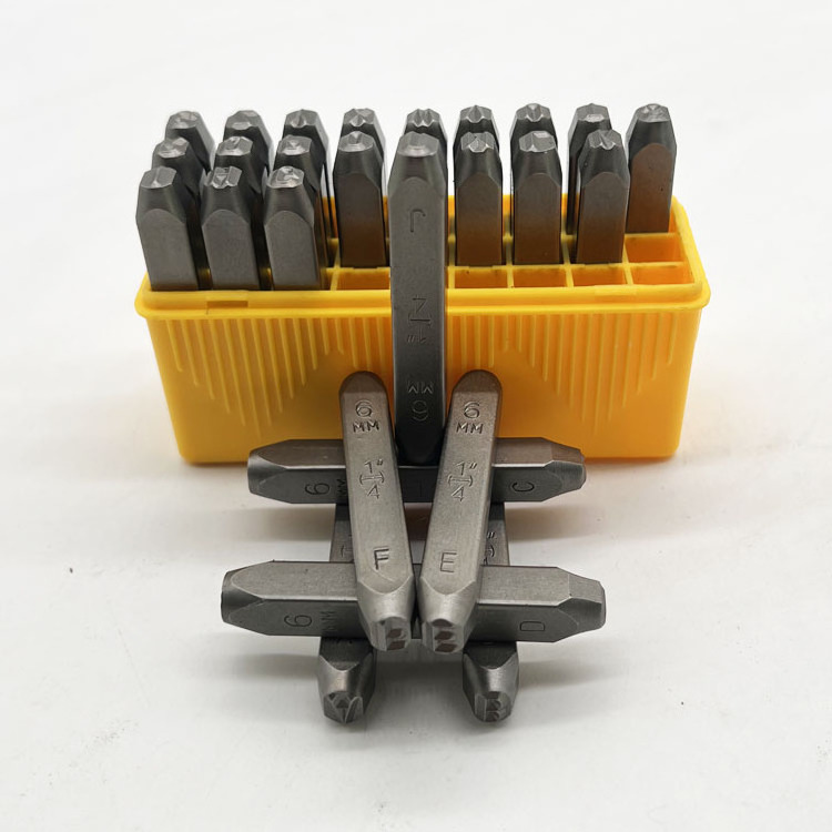 61827-6A 1/4 (6mm) 27pcs Upper Case Letter Punch Set Perfect for Imprinting Metal, Plastic, Wood, Leather ( A-Z & )