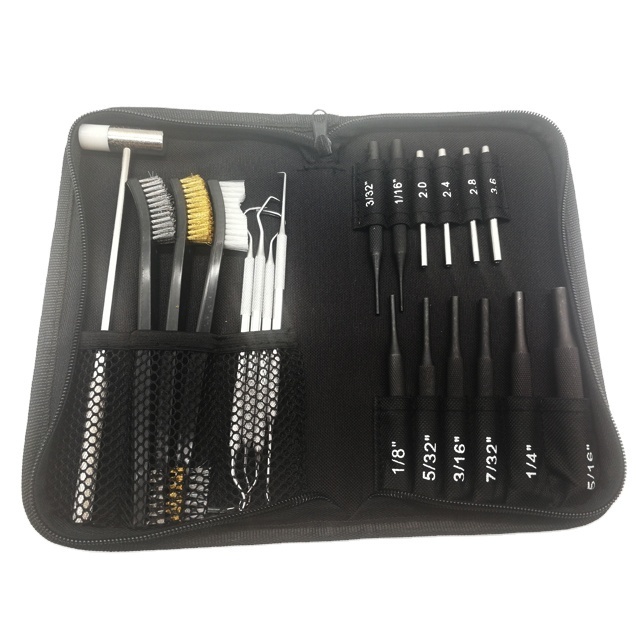 21-Piece Hammer Punch Set with Brushes and Picks In Soft Pouch Gunsmith Kit