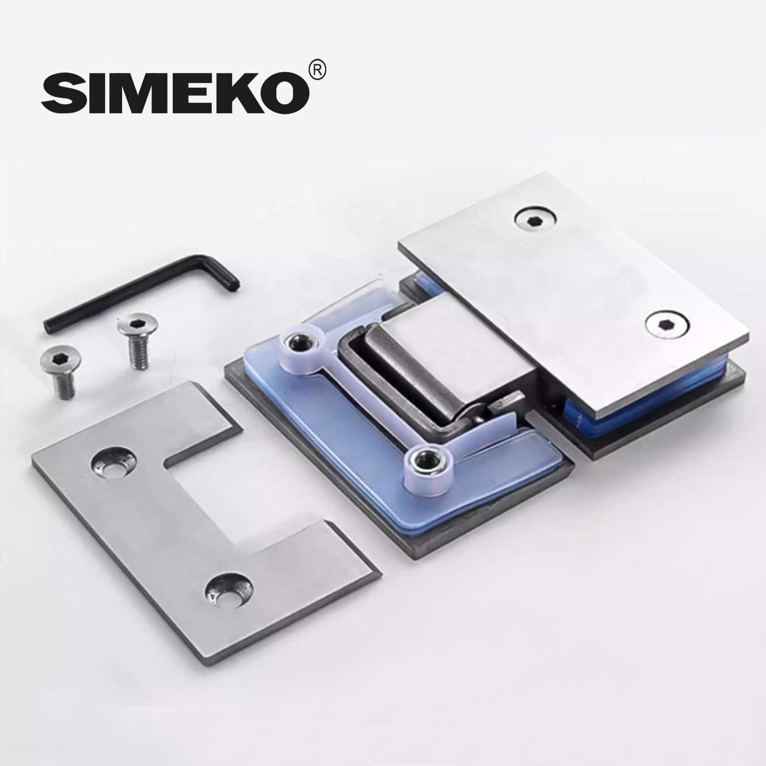 Factory Supplying Wall Mounted Connect Glass to Glass Satin OEM Steel Stainless Shower hinge Clamp