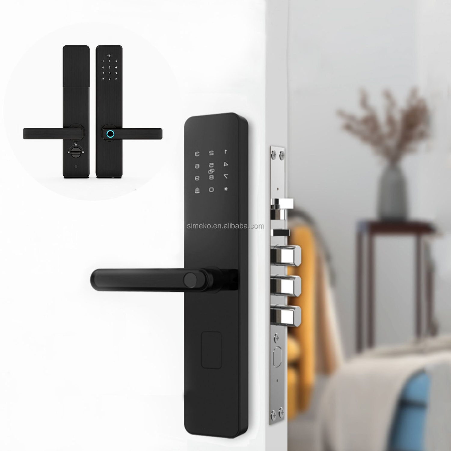 SK-202 Smart Door Lock Digital Fingerprint Door Lock for Wooden Home Security With TUYA APP  Gate Lock