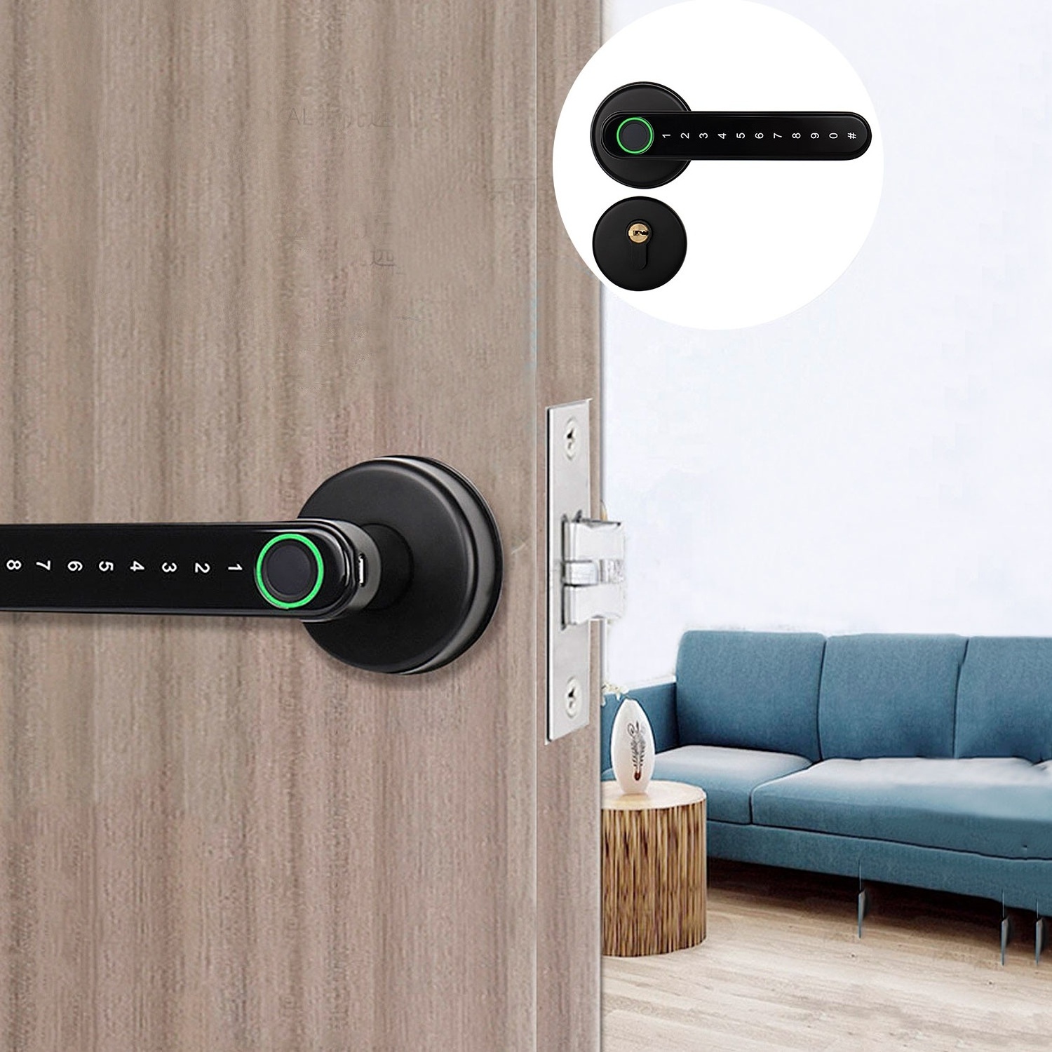 SK-204 2023 New Design Tuya App Smart Door Lock Sliver Smart Locks for Front Door Wi-fi Zigbee