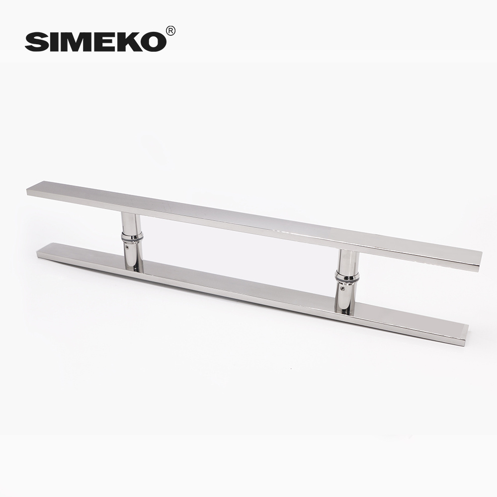 Hot Sell Durable Stainless Steel Glass Push Pull OEM Customized Square Pipe H Shape Glass Door Handle