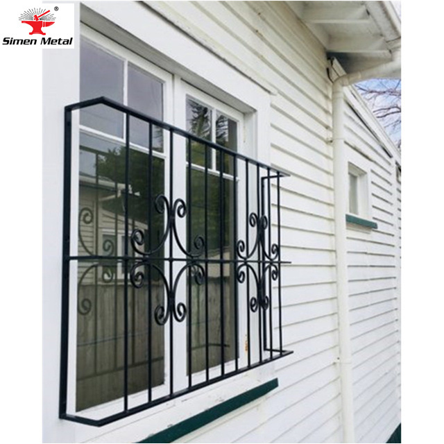 Modern wrought iron window balcony grill design fencing trellis