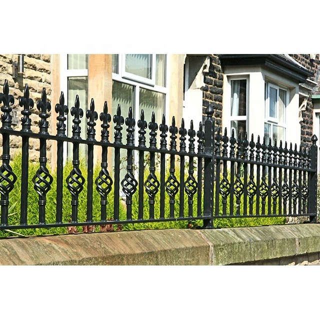 2021 New Wrought Iron Fence Design Metal Stair Railing Steel Fence Steel Picket Fencing