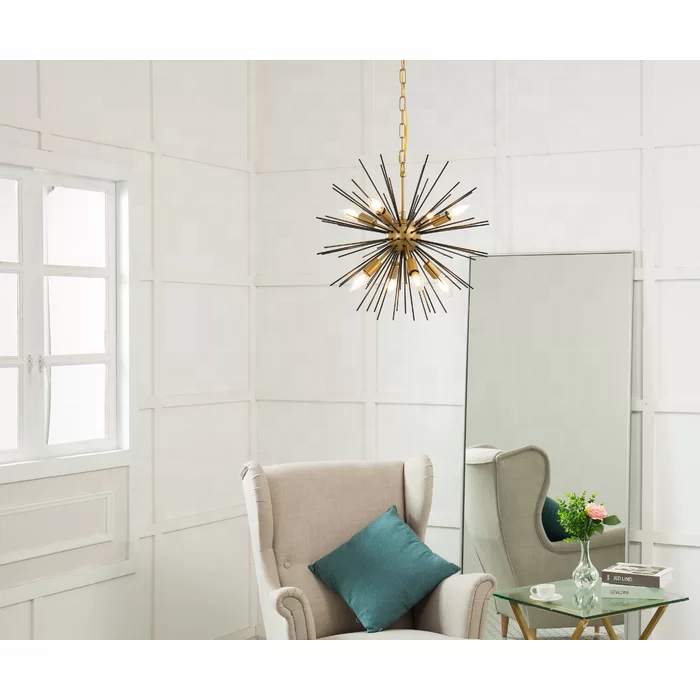 Simig lighting Fashion Modern Simple loft-style pendant lamp 8 - Light Sputnik Sphere Chandelier for living room lighting