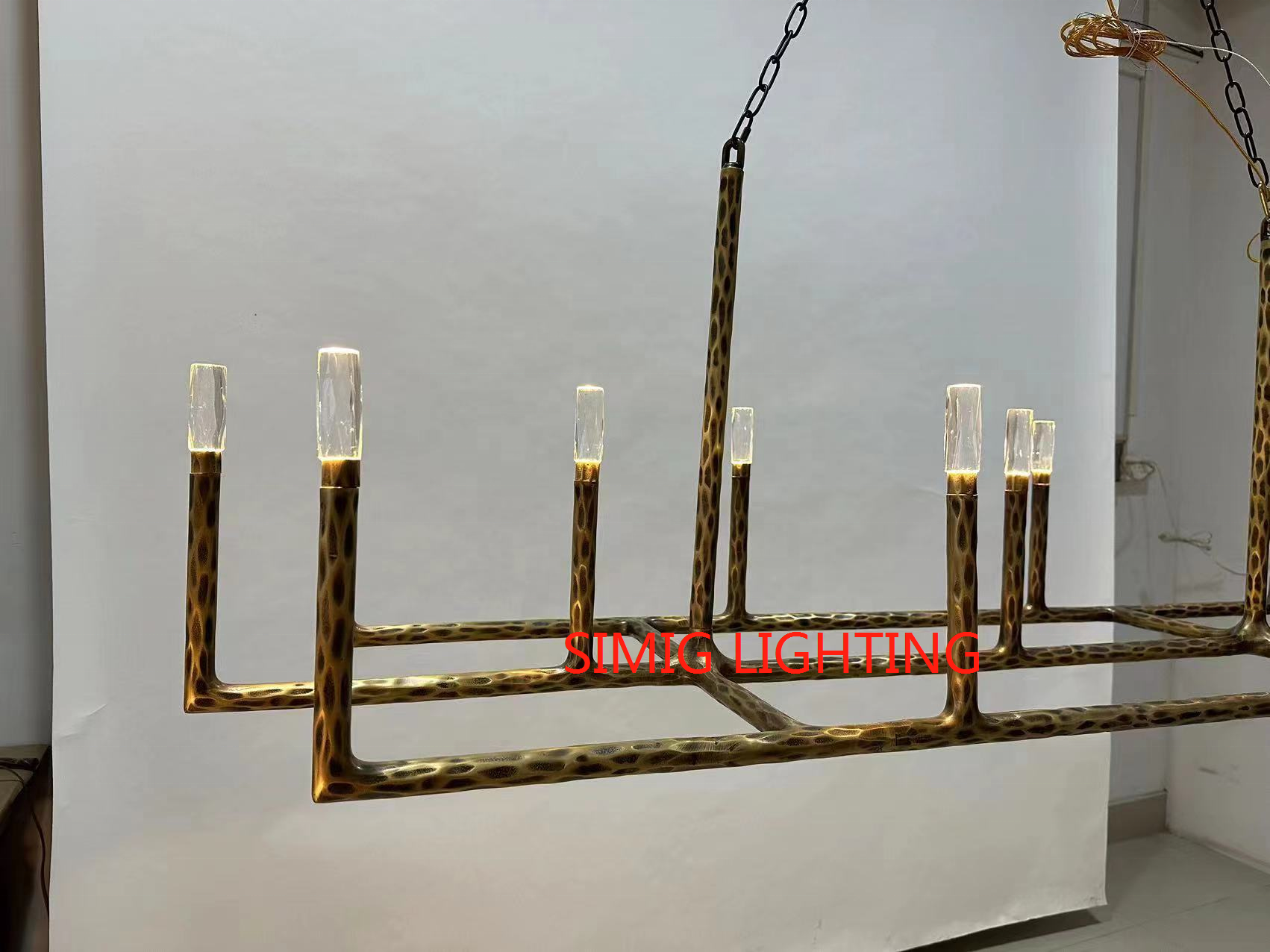 Simig lighting America style Modern luxury pendant lamp linear chandelier for LED bedroom lighting