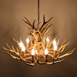 Simig lighting Hot sale American Village vintage Retro style hotel decoration resin antler chandeliers