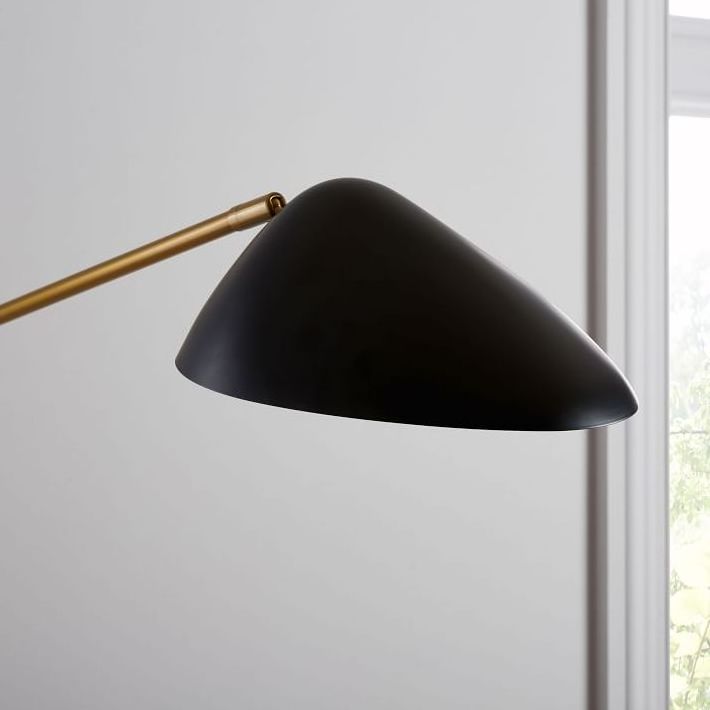 Simig lighting mid century brass unique wall lamp black shade 2 light swing arm wall sconce for home indoor