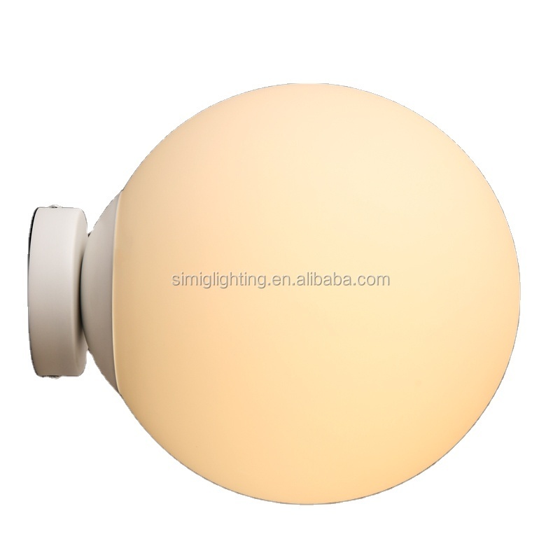 Simig lighting nordic simple sconce round ball lamp wall light indoor frosted glass led e27 wall mounted light