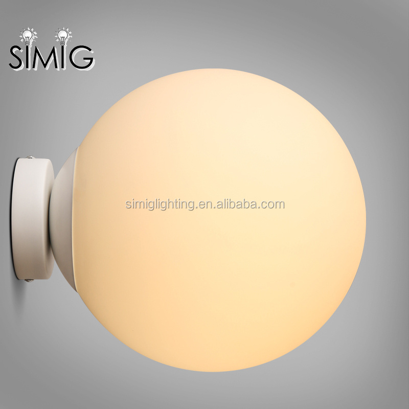 Simig lighting nordic simple sconce round ball lamp wall light indoor frosted glass led e27 wall mounted light