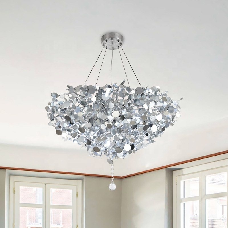 Simig lighting modern irregular round flower floral ceiling chandelier luxury hotel wedding pendant lamp light