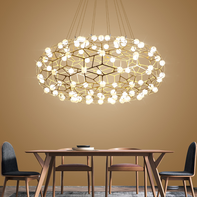 Simig lighting new luxury modern art deco star beads fireworks dining party foyer cluster chandelier pendant light