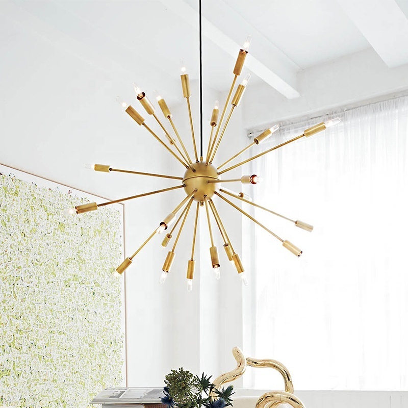 Simig lighting modern commercial brass living room luxury branching sputnik ceiling suspension chandelier