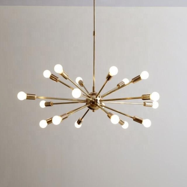 Simig lighting modern commercial brass living room luxury branching sputnik ceiling suspension chandelier