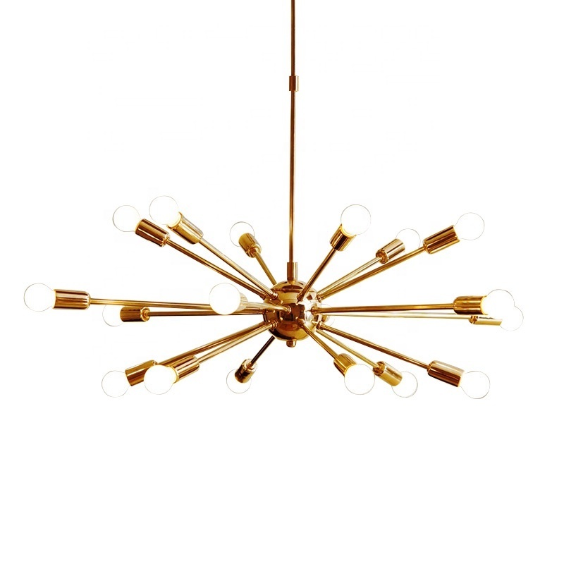 Simig lighting modern commercial brass living room luxury branching sputnik ceiling suspension chandelier