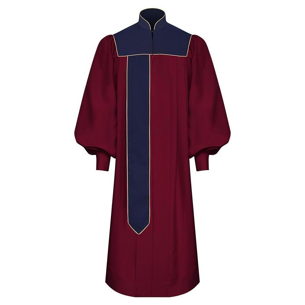 Wholesale christian church choir uniforms burgundy choir dress with stole