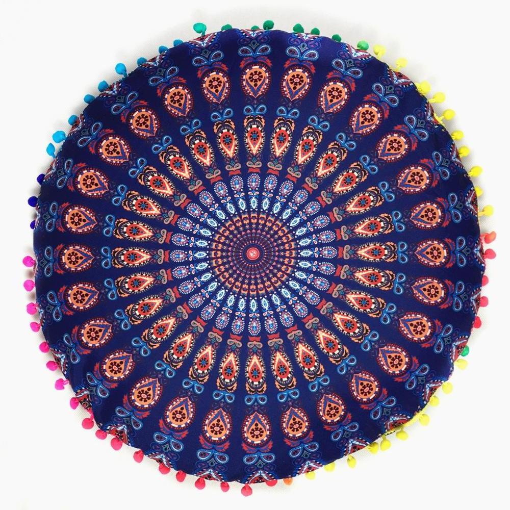 Beautiful large Mandala meditation cushion round pillow wholesale seat floor cushions